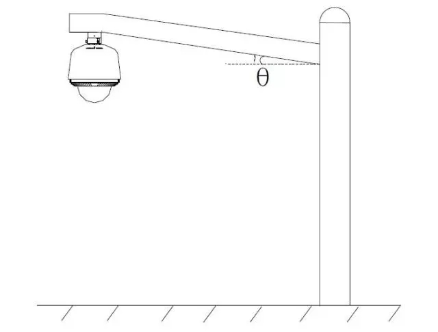 球機(jī)立桿支架安裝示意圖 球機(jī)立桿支架安裝示意圖